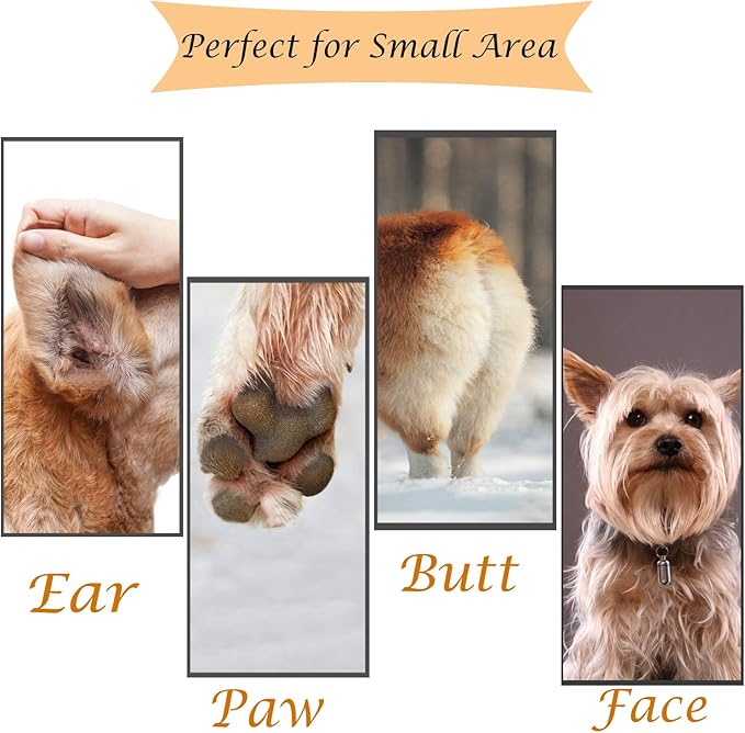 Dog Clippers, Cordless Cat and Small Dogs Clipper, Low Noise Electric Pet Trimmer, Dog Grooming Clippers for Trimming The Hair Around Paws, Eyes, Ears, Face, Rump …