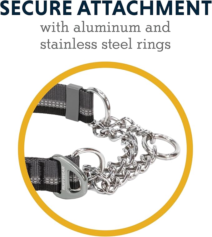 Ruffwear, Chain Reaction Dog Collar, Martingale Style for On-Leash Walking, Basalt Gray, 14"-20"