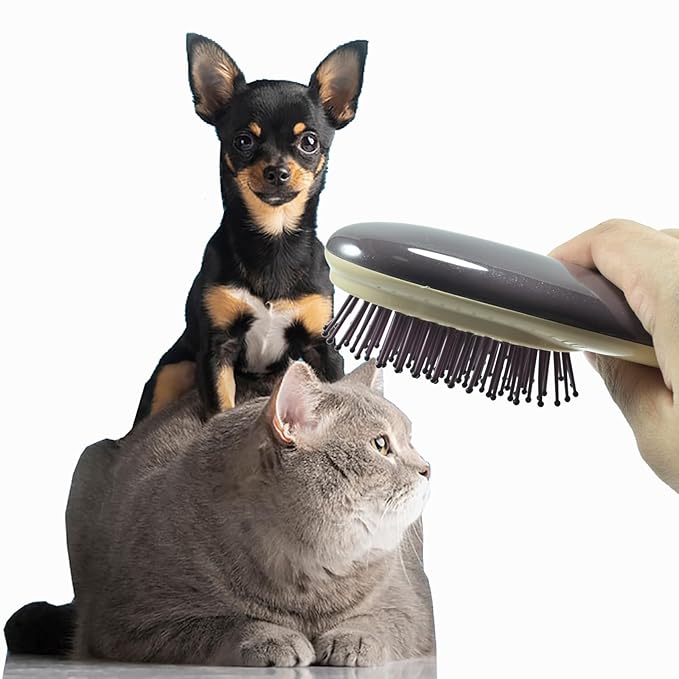 Cat Dog Grooming Brush, Puppy Hair Brush Air Cushion Shedding Comb Hair Removal Comb for Short and Long Hair Haired Pets Massage, Navy Blue