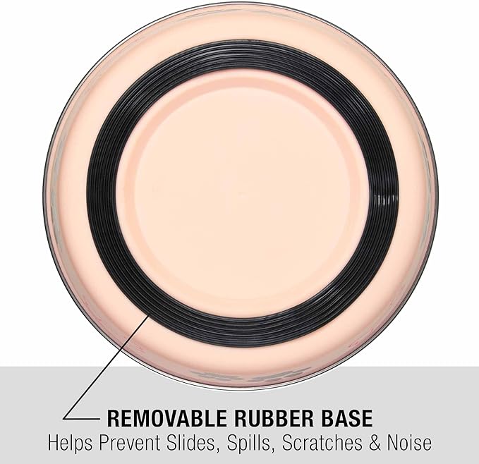 Loving Pets Bella Dog Bowls- Stainless Steel Dog & Cat Bowls - Spill Proof Dog Food Bowl, Cat Bowl, Puppy Essentials & Pet Supplies Great for Home & Travel (Medium 20-25 lbs, Paparazzi Pink)