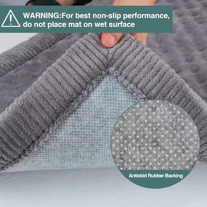 Dog Crate Pad 30x19 inch Gray Memory Foam Dog Bed Mat for Small Medium Dog Grey Washable Puppy Sleeping Bed Anti Slip