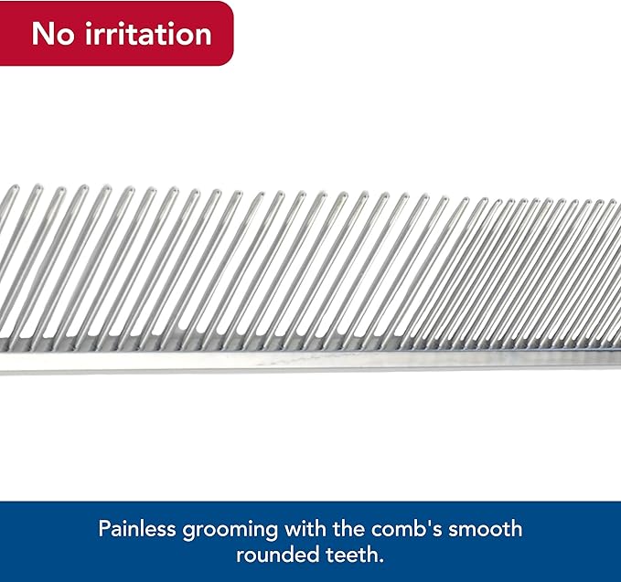 Coastal Pet Safari Dog Grooming Comb for Medium and Coarse Coats - Extra-Long Rotating Teeth - Undercoat Rake for Coarse Coats - 7 1/4"