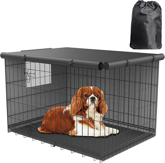 Dog Crate Cover with Double Door,Dog Kennel Cover,Crate Dog Crate Cover,Dog Cage Covers for Winter Outside,Warmer & Waterproof for 18 24 30 36 42 48 inch
