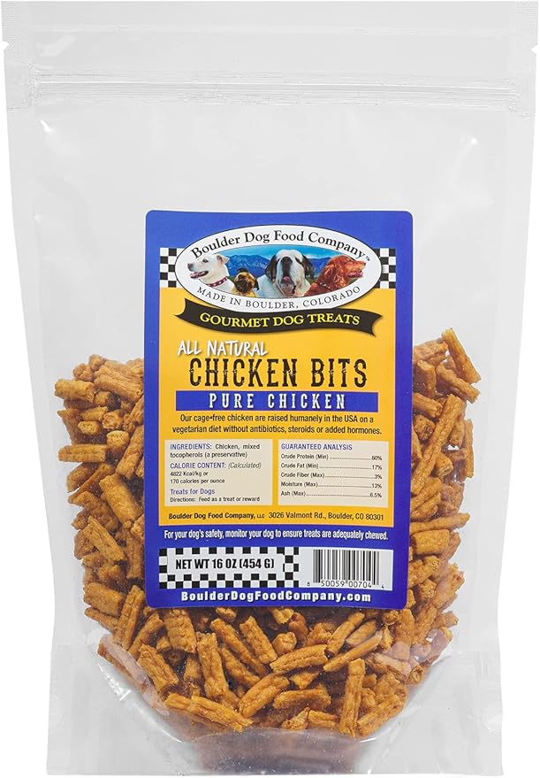 Chicken Bits: Pure Chicken Dog Treats - All Natural Treats for Dogs. Vet Approved, Limited Ingredients, Grain Free, Healthy & Nutritious Treats for Dogs (Chicken, 16oz)