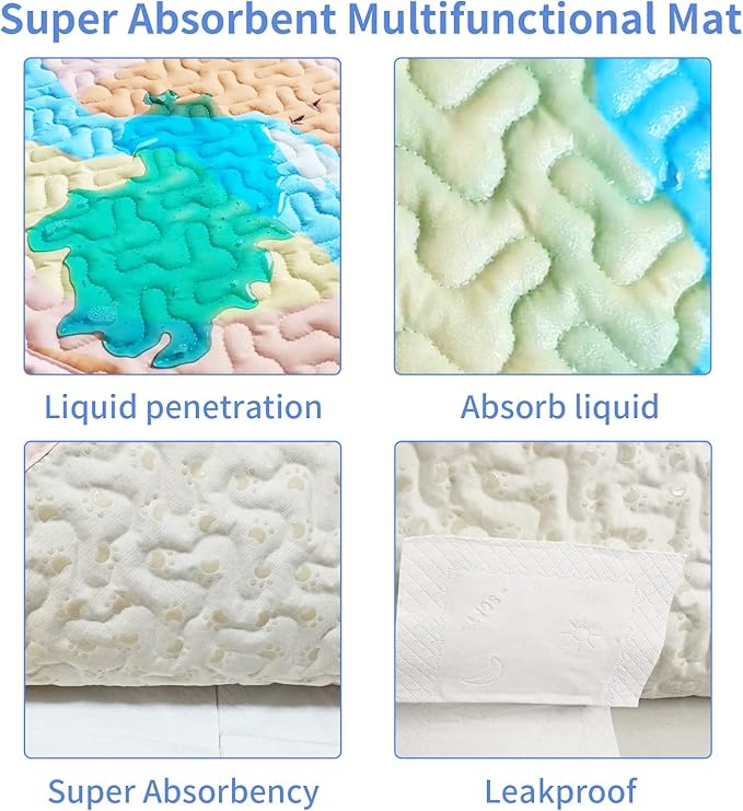 New Upgrade Dog Playpen Mat Crate Mat Puppy Pads,Personalized Dog Crate Pad[PLAYPEN NOT Included],Reusable Whelping Playpen Crate Super Absorbing Washable Leak-Proof Pet Mattress Pad Pet Training Pad