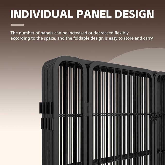mestyl Dog Play Pen Indoors, Heavy Duty Metal Puppy Playpen, Portable Dog Exercise Pen Temporary Pet Fence with Gate, 40" Height 8 Panels Foldable Dog Kennel for Large/Medium/Small Dogs