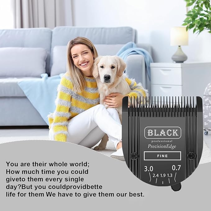 Adjustable 5 in 1 Blades Compatible with WAHL Arco,Bravura .Chromado，Creativa，Figura Dog Clippers for Dogs Grooming(Black/3PC)