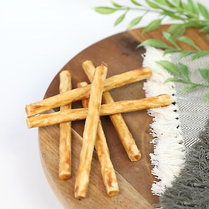 Collagen Sticks for Dogs Real Salmon 25ct - Long Lasting Dog Chew High Protein, Highly Digestable Bully Stick