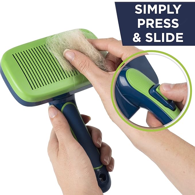 Bonza by Leash Boss Pet Slicker Brush - Long Hair Grooming Tool for Cats and Dogs, Deshedding and Detangling (Large)