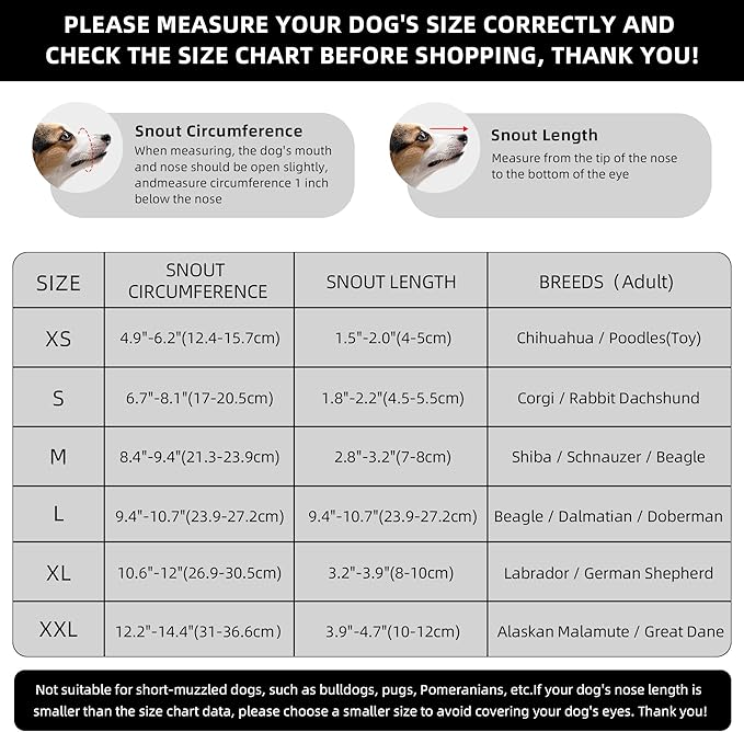 Dog Muzzle, Breathable Soft Muzzle for Small Dogs to Anti & Prevent Barking Biting Chewing, Reflective & Adjustable Basket Muzzle with Air Mesh for Toy Poodles Grey S