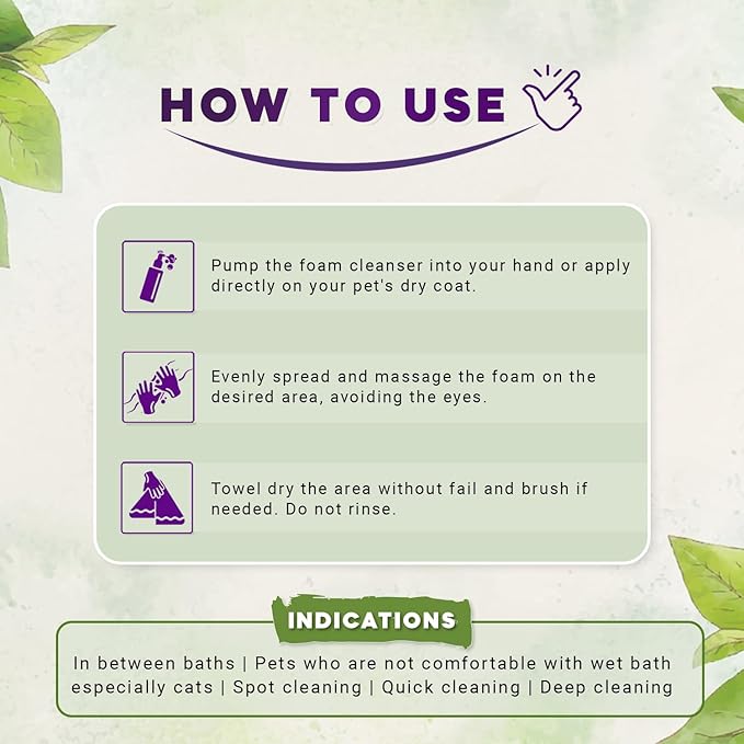 Natural Remedies Fresh Me Up Waterless Mild Foam Cleanser for Dogs and Cats - Dry Shampoo - Grooming Bath Supplies- Pet Deodorizer, Lick Safe, Hypoallergenic & Sulphate Free, All Breeds, 15.21 fl. oz.