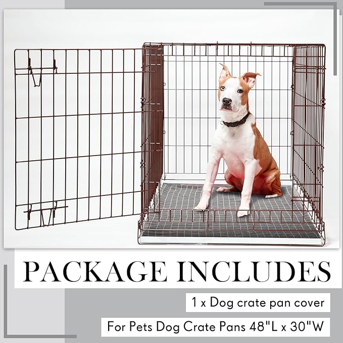 Dog Crate Pan Cover Dog Bed Cover Washable Dog Crate Liner for Pets Dog Crate Tray, Pan Cover Only, Fit for 51 x 33 Inch (Grid)
