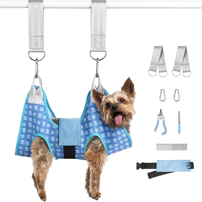 Dog Grooming Hammock Harness, Pet Grooming Hammock for Cats & Dogs, Dog Sling for Nail Clipping/Trimming