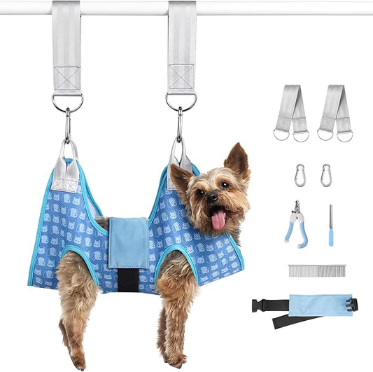 Dog Grooming Hammock Harness, Pet Grooming Hammock for Cats & Dogs, Dog Sling for Nail Clipping/Trimming