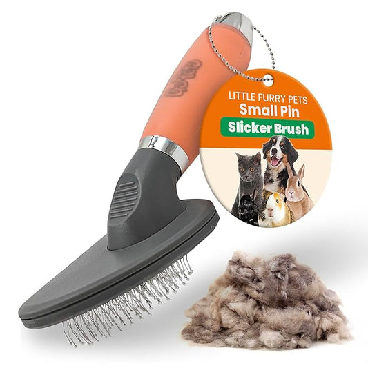 GoPets Small Pin Slicker Brush, Soft Dematting & Grooming Brush for Short & Long-Haired Dogs, Detangler & Shedding, Professional Grooming, Perfect for Small & Large Dogs, Cats & Rabbits