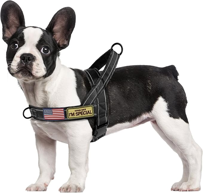 PET ARTIST Soft Flannel Padded No Pull Dog Tactical Harness for Medium Large Dog,Quick Fit Reflective Strip Escape Proof Dog Vest Harness