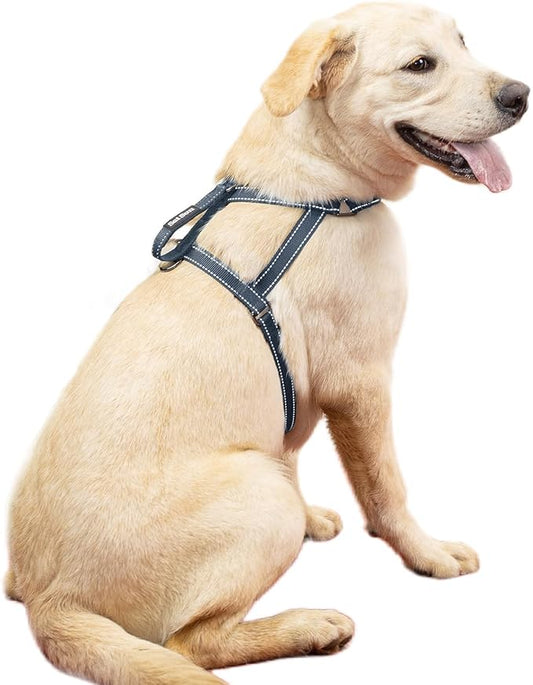 SATSUN Dog Harness for Large Dogs, No Pull Dog Harness with 2 Adjustable Points & 1 Leash Clip, Reflective Comfortable Dog Vest with Easy Control Handle Ideal for Walking and Training, Navy,XL