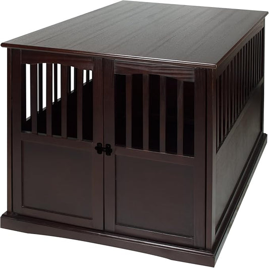 Casual Home Wooden Pet Crate, End Table, Extra Large, New Espresso