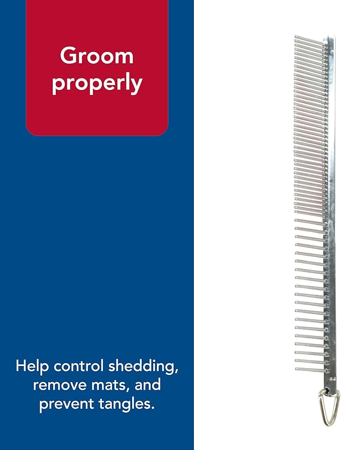 Coastal Pet Safari Dog Grooming Combs for Medium and Fine Coats - Undercoat Rake for Fine Coats - For Small, Medium or Large Dogs - 4 1/2"