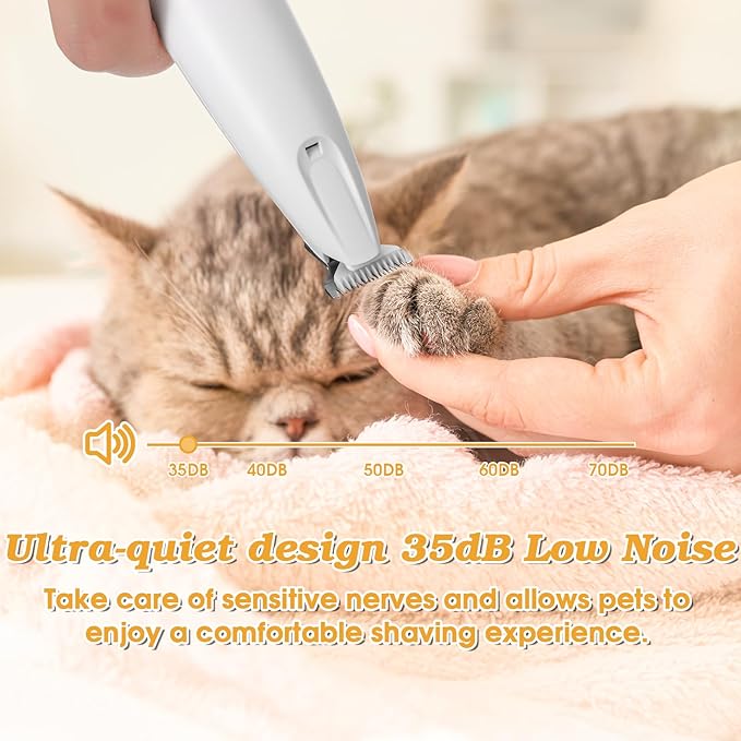 Palksky Dog Clippers for Grooming - 2 in1 Upgraded Electric Dog Paw Trimmer with Nail Grinder, Rechargeable Waterproof Paw Trimmer with Led Display for Dogs Paws, Ears, Face, Rump & Eyes