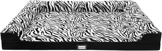 BALANCE Orthopedic Dog Bed, Egg Crate Foam Dog Couch for Pet Sleeping, Pet Sofa with Removable Washable Cover & Nonskid Bottom, Comfy Dog Bed for Extra Large Dog, Black