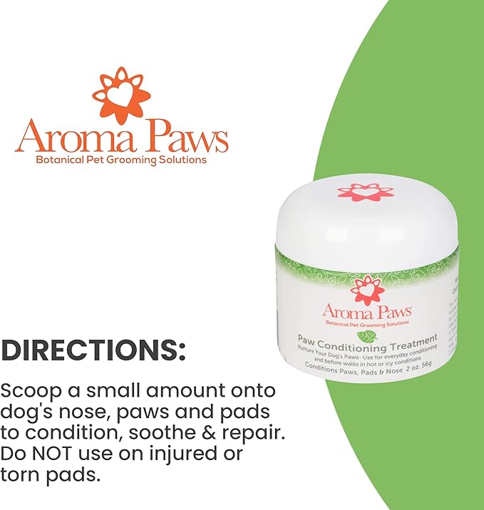 Paw Conditioning Treatment - Dog Paw Moisturizer to Heal and Repair Dry, Cracked, and Damaged Paws and Nose - Paw Soother for Dogs with Organic Shea Butter and Essential Oils - 2oz