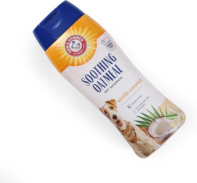 Arm & Hammer for Pets Soothing Oatmeal Pet Shampoo Moisturizing Dog Shampoo with Gentle Cleansing Formula Vanilla Coconut, 20 Ounces Shampoo for Pets (Pack of 2)