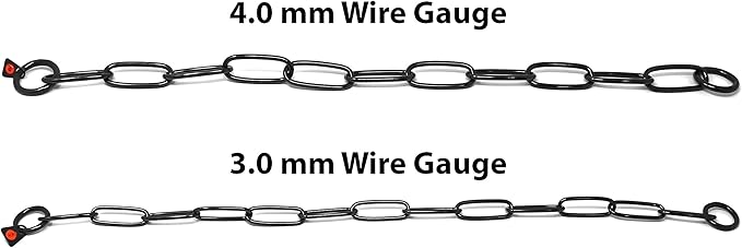 Herm. Sprenger Black Stainless Steel Long Link Fur Saver Dog Training Collar | No-Pull Slip Chain for Small Medium Large Dogs for Easy Control Made in Germany | 3mm, 53cm (21in)