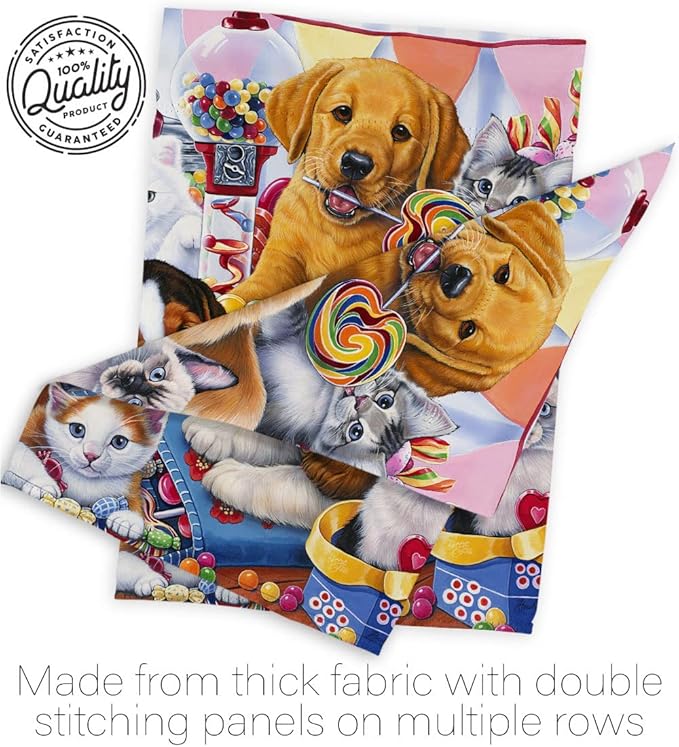 Breeze Decor Sweet Ones House Flag Pack Dog Puppy Spoiled Paw Canine Fur Pet Nature Farm Animal Creature Vintage Applique Decoration Banner Small Garden Yard Gift Double-Sided, Made in USA