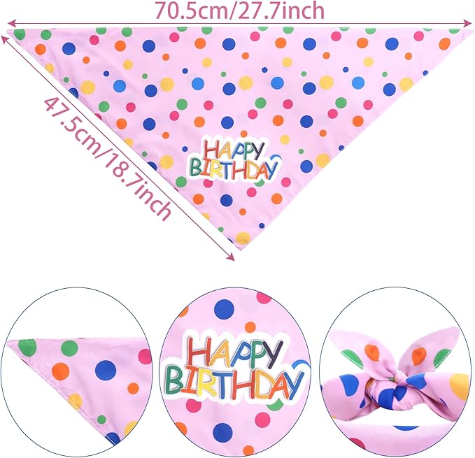 hoyuwak Dog Birthday Party Supplies Girl Dog Birthday Bandana Tutu Set Cute Hat Bow Tie Set for Large Medium Small Dogs
