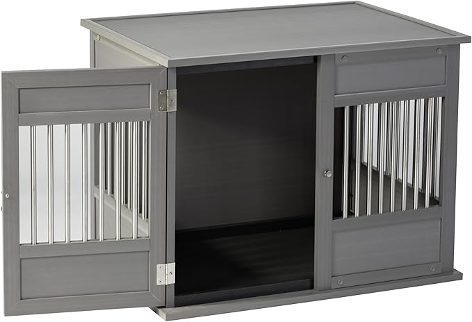 New Age Pet Horizon Pet Crate - Durable ECOFLEX with Stainless Steel Spindles, Bone-Shaped Latches, Easy Access Door, Stylish Design, 10-Year Warranty, Available in 3 Sizes & 2 Colors