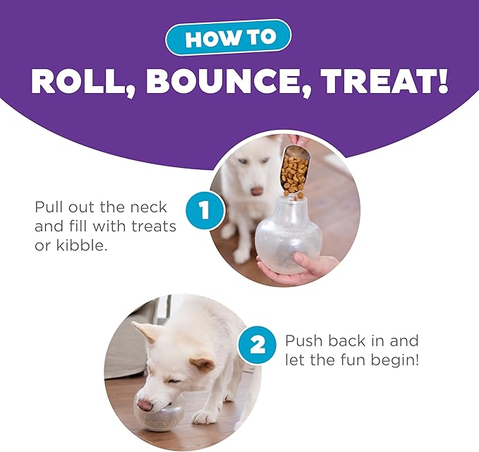 Outward Hound by Planet Dog Snoop Interactive Treat Dispensing Dog Toy, Large, White