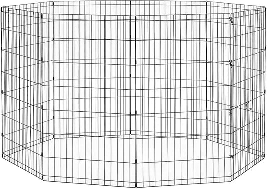 New World Dog Exercise Pen & Playpen, 24" W x 42" H, No Door, Black