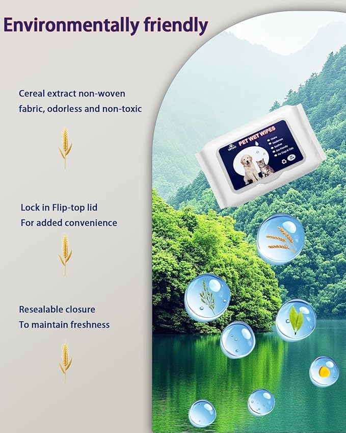 Dog Wipes for Paws and Butt – 4 Pack (320 Ct) Unscented Pet Wipes for Dogs & Cats – Extra Thick, Hypoallergenic & Lint-Free Cleaning Wipes for Face, Ears, and Sensitive Areas – Travel & Home Use