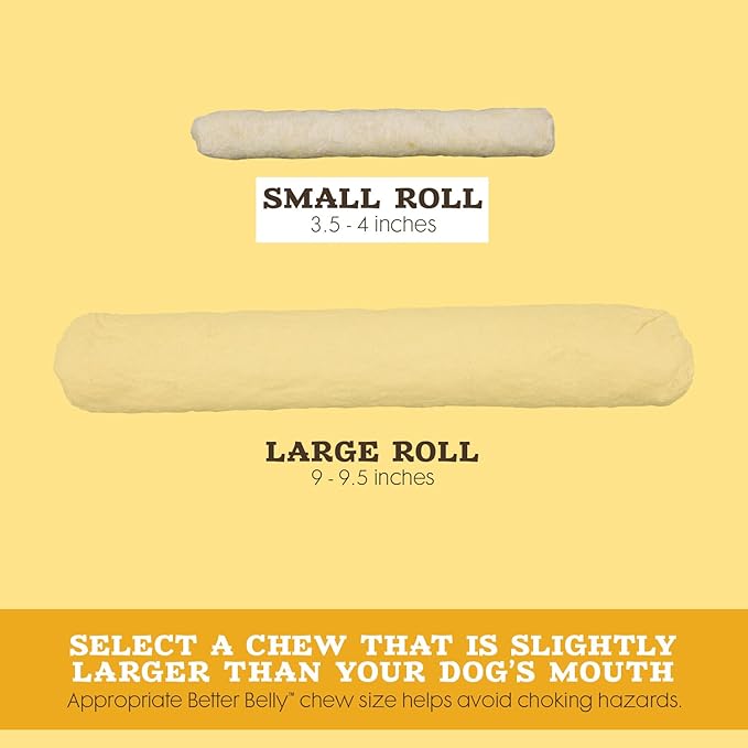 Better Belly Highly Digestible Rawhide Dental Chews, Treat Your Dog to a Chew with NO Artificial Colors or Flavors, 10 Count