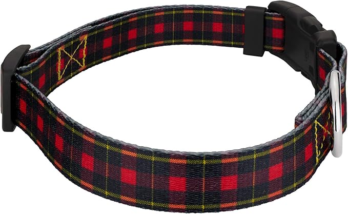 Country Brook Petz - Deluxe Buffalo Plaid Dog Collar - Made in The U.S.A. - Plaid and Argyle Collection Featuring Charming Designs (1/2 Inch, Extra Small)