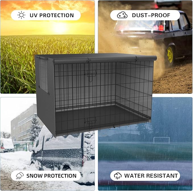 Crate Cover Fit for 24 30 36 42 48-inches,Dog Crate Covers 36 inch,Cover for Dog Crate,Waterproof Dog Kennel Cover,Crate Covers for Dog Cages,Waterproof Cover for Dog Kennel,Dog Enclosure Covers