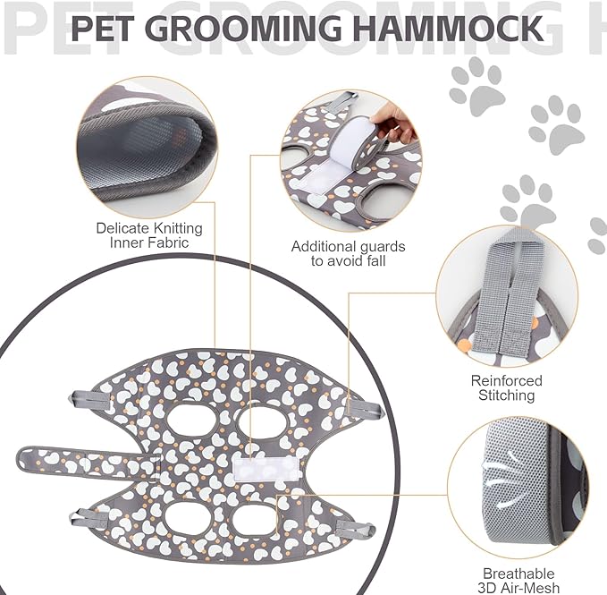 Dog Grooming Hammock for Medium/Large Dogs with Nail Clippers/Nail Trimmers, Dog Grooming Harness for Nail Trimming, Pet Grooming Sling Helper