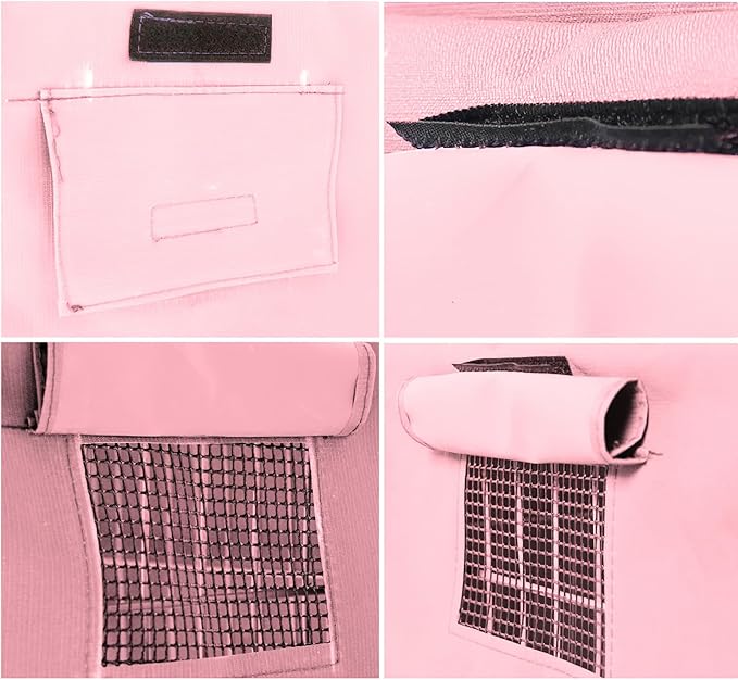 Dog Crate Cover Waterpoof Pink Pet Kennel Covers for Puppy Cat Indoor Outdoor Fit for 1 Door Wire Crate, 37.40x25.59x33.46 Inch