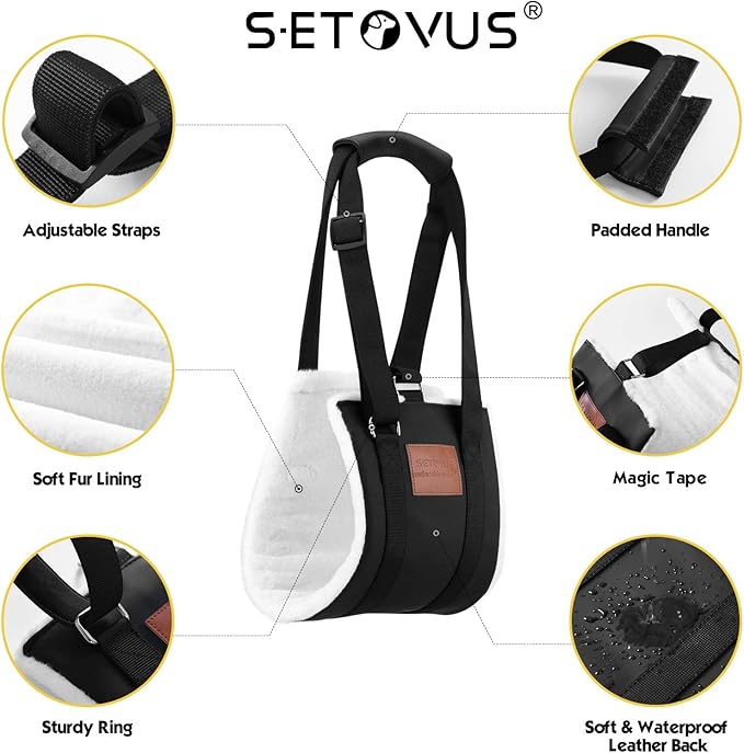 Dog Sling for Back Legs, Dog Lift Harness, Magic Tape Dog Sling for Large Dogs Hind Leg Support, Elderly Dog Lifter, Help Canie Hip Arthritis K9 Cruciate Ligament Rehabilitation (Large)