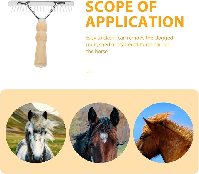 balacoo 2Pcs Horse Nail Rake Comb - Pet Horse Hair Comb, Horse Brush Steel Comb for Hair, Pet Mane Pulling Tool, Pet Horse Hair Brush, Mane Brush Dog Deshedding Brush