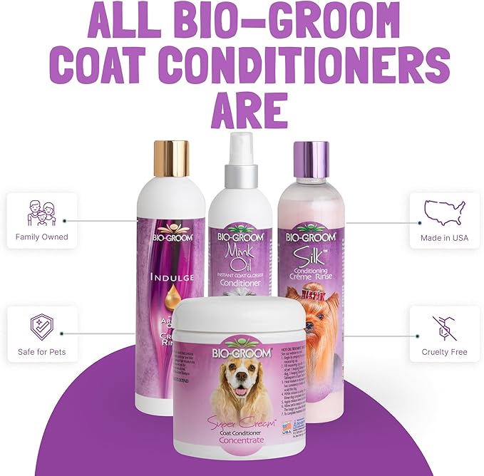 Bio-Groom Dog Shampoo and Conditioner Set - Whitening Shampoo for Dogs, Moisturizing Conditioner for Dry, Itchy, Sensitive Skin - Silk Creme Rinse & Brightening Shampoo, 12 Fl Oz Each (1 Set)
