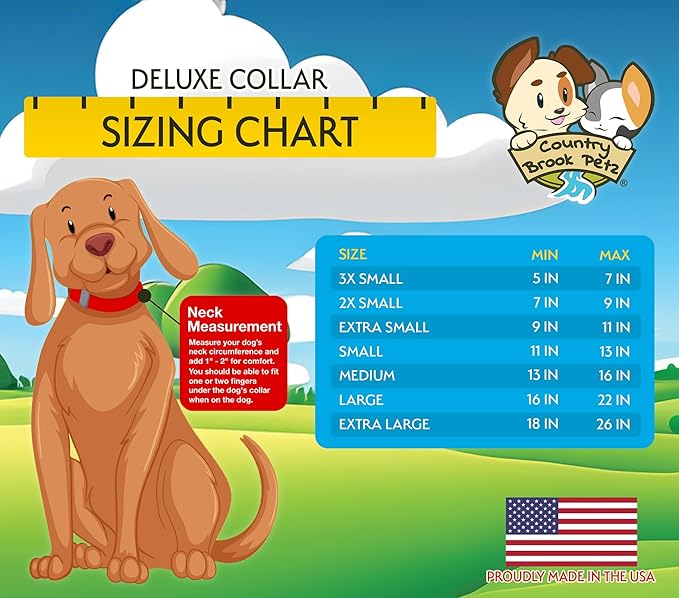 Country Brook Petz - Deluxe Puppy Picnic Dog Collar - Made in The U.S.A. - Plaid and Argyle Collection Featuring Charming Designs (5/8 Inch, Small)