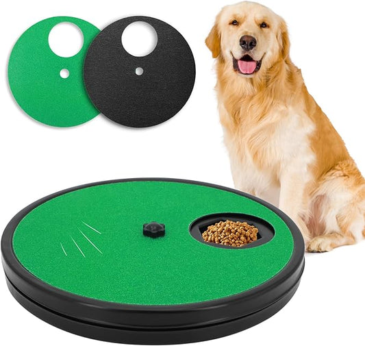 Dog Nail Scratch Board - 3 in 1 Rotatable Round Dog Scratch Pad with Treats Compartment, Stress-Free Scratch Pad Dog Nail File, Dog Scratch Board for Nails (Green), Large