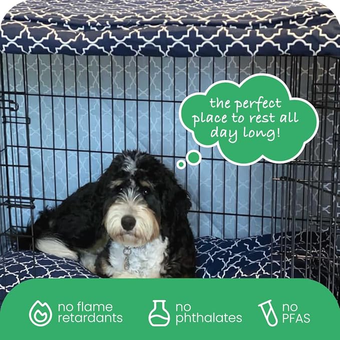 Molly Mutt Romeo & Juliet Dog Crate Cover, 100% Cotton Canvas Cover with 2 Roll-Up Panels, Ideal for Dog or Cat Crate, Durable, Washable, and Free of Harmful Chemicals, 24" x 18" x 21"