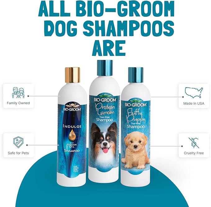 Bio-Groom Protein Lanolin Dog Shampoo - Tear-Free Pet Shampoo, Dog Bathing Supplies, Puppy Wash, Cat & Dog Grooming Supplies, Cruelty-Free, Made in USA, Tearless Dog Products - 1 Gallon