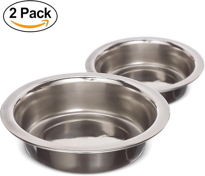 Neater Pet Brands Stainless Steel Dog and Cat Bowls (2 Pack) Neater Feeder Cat Deluxe or Cat Express Extra Replacement Bowl (Metal Food and Water Dish) (1 Cup)