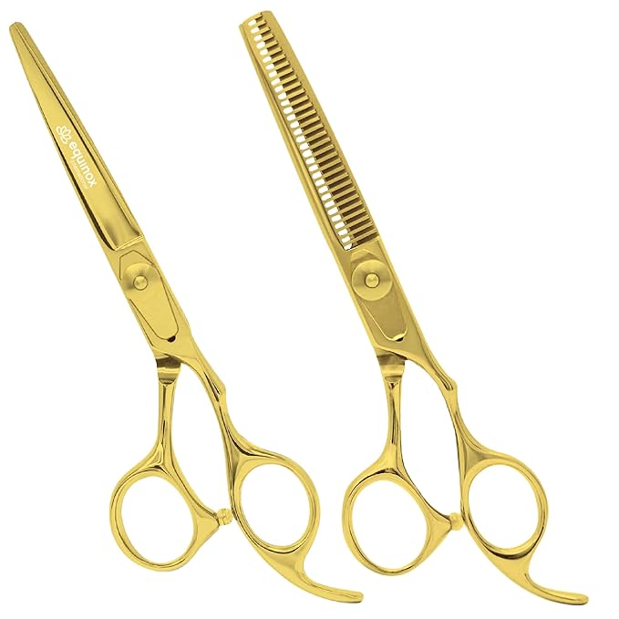Equinox Professional Barber Scissors Set - Includes Scissors & Thinning Shears for Hair Cutting & Grooming, Japanese Stainless Steel Barber Accessories