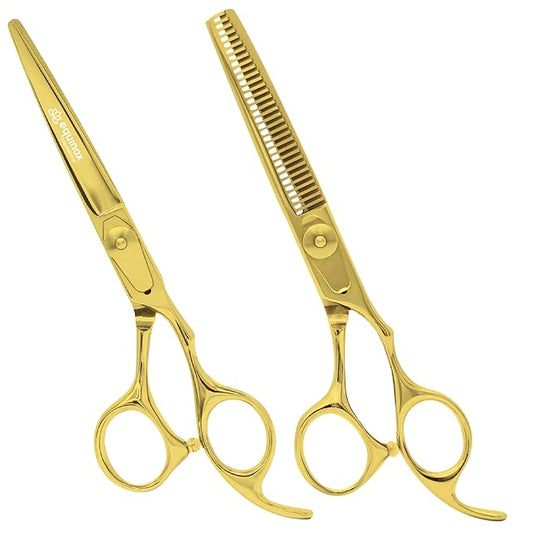 Equinox Professional Barber Scissors Set - Includes Scissors & Thinning Shears for Hair Cutting & Grooming, Japanese Stainless Steel Barber Accessories
