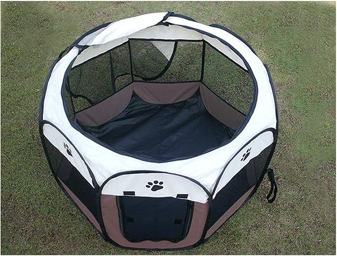 BODISEINT Portable Pet Playpen, Dog Playpen Foldable Pet Exercise Pen Tents Dog Kennel House Playground for Puppy Dog Yorkie Cat Bunny Indoor Outdoor Travel Camping Use